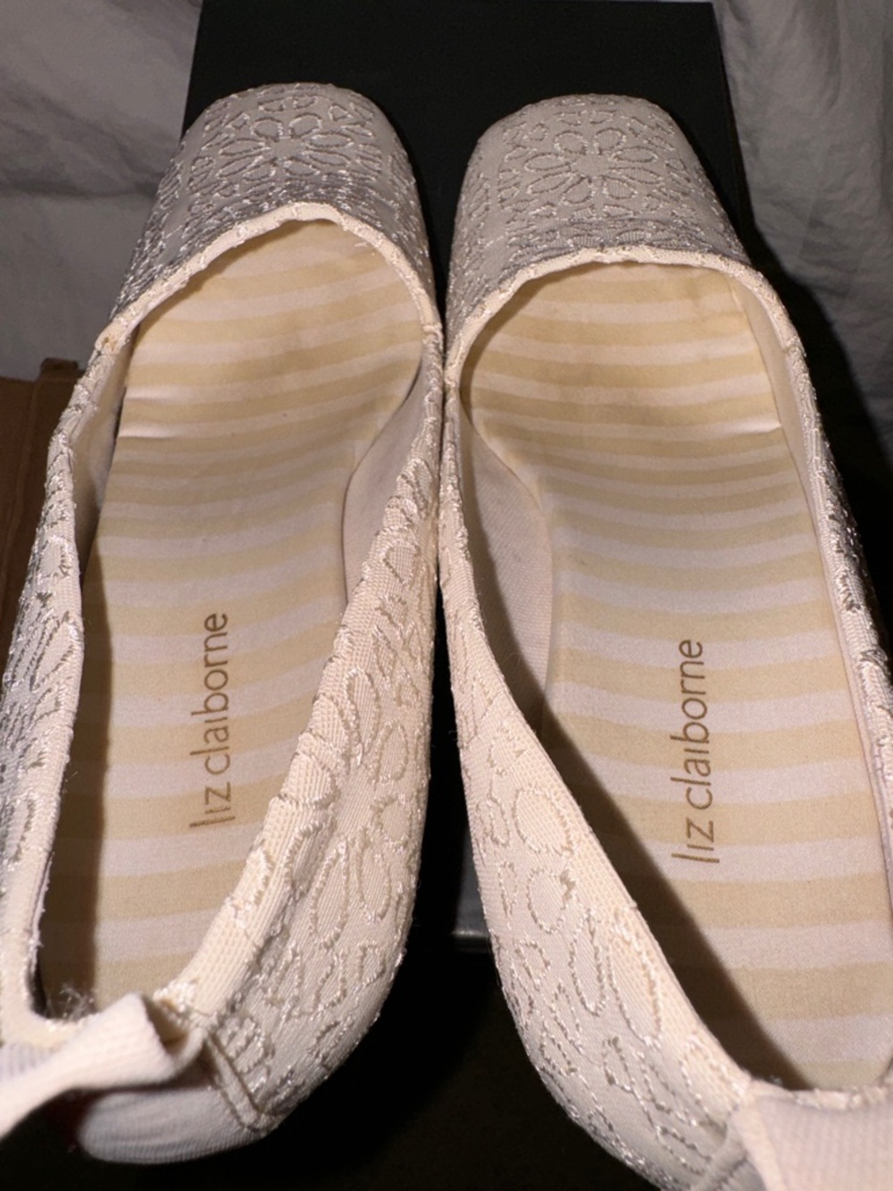 Vintage Liz Claiborne Lace Slip-on Espadrille Wedges - Picture 6 of 10